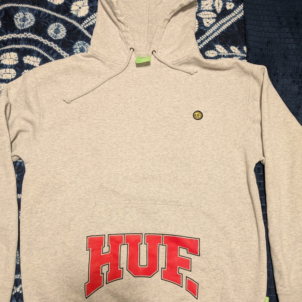 HUF Draft Pick Pullover Hoodie heather grey size medium